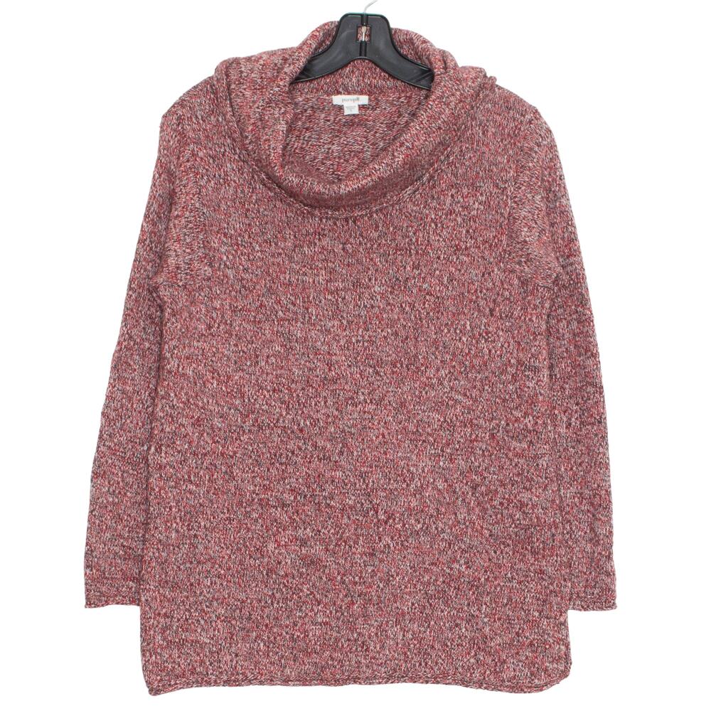 Pure J Jill Sweater Wool Cowl Cottage Grandma Boho Cozy Minimalist Red Small